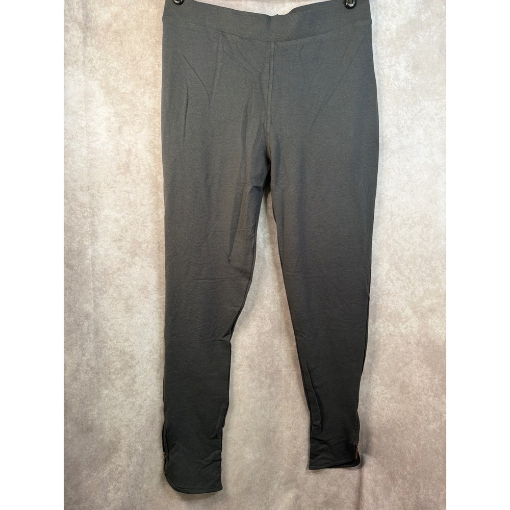 NWT IMAN Women's DarkGrey  Zipper Detail Leggings‎ Pants Size Large